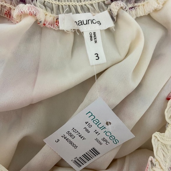 Maurices NEW Floral Off The Shoulder Smocked Midi Dress Plus Cottagecore Size 3X - Picture 4 of 12